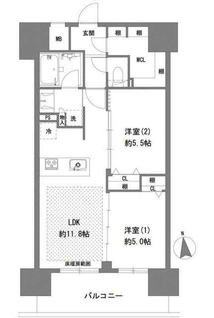 ラグゼナ八王子横山町(1LDK/3階)の間取り写真