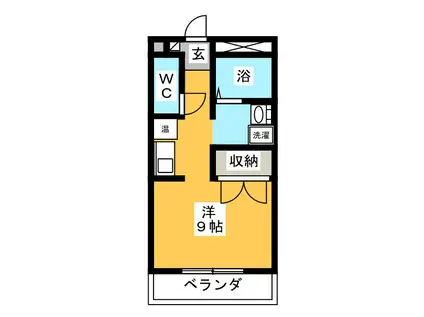 キャンパスサイド(ワンルーム/3階)の間取り写真