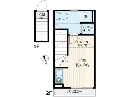 カーザ江古田(ワンルーム/2階)の間取り写真