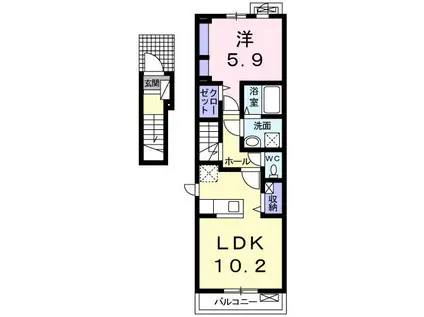 サンディアル桝形(1LDK/2階)の間取り写真