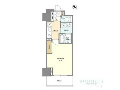 フロンティア新宿タワー(1K/9階)の間取り写真