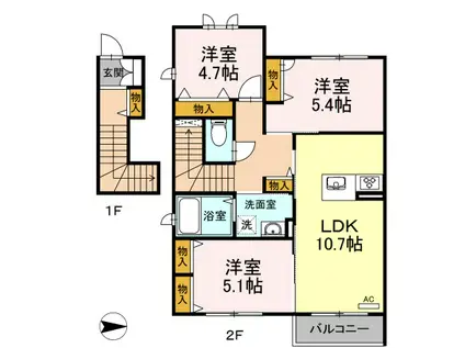 シャーメゾンウィステリア(3LDK/2階)の間取り写真