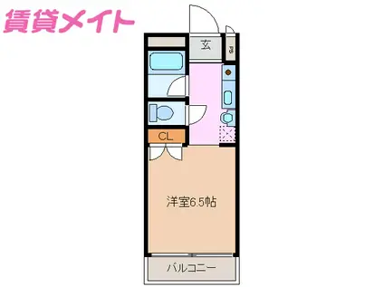 サンライフ高浜(1K/1階)の間取り写真