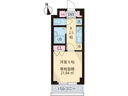 エスペランサ板橋(1K/4階)の間取り写真