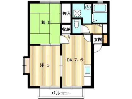 ラフィーネ21(2DK/2階)の間取り写真