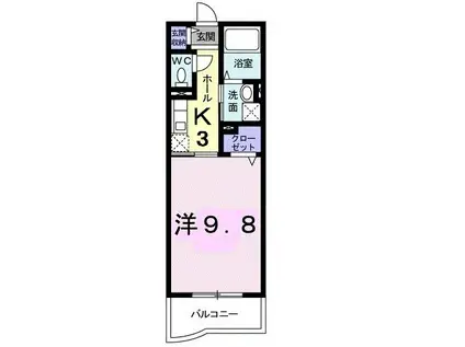 カルムソレイユ(1K/3階)の間取り写真