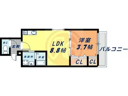 E-HOUSE(1LDK/2階)の間取り写真