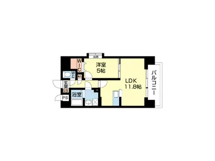 アンクレージュ八王寺(1LDK/2階)の間取り写真