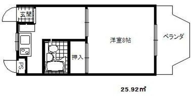 第一OSマンション(1K/2階)の間取り写真