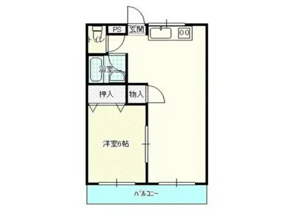 コミューン堤(1LDK/1階)の間取り写真
