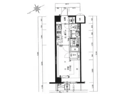 ハーモニーレジデンス新宿イースト(1K/2階)の間取り写真