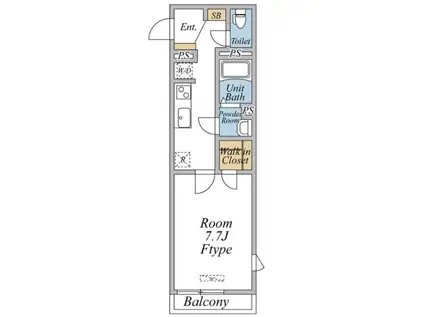 リブリ・西八王子Ⅱ(1K/3階)の間取り写真