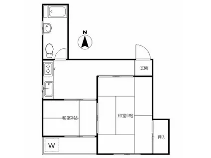 南波ビル(2K/5階)の間取り写真