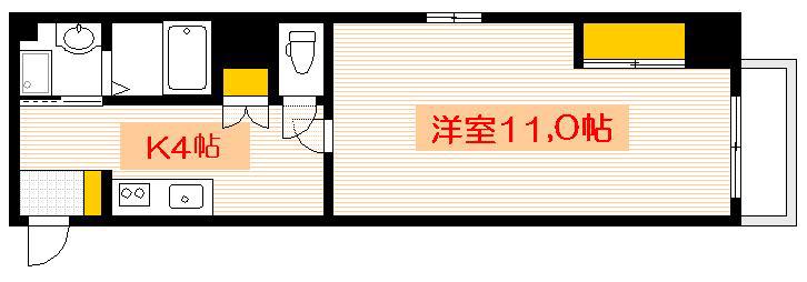 エイトバレー広島駅前通 (1K/3階)の間取り写真