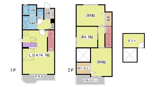 コルティーレ谷上II(3LDK/1階)の間取り写真