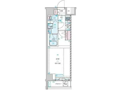 GENOVIA新子安(1K/4階)の間取り写真