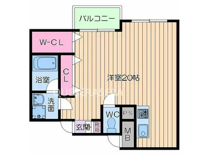 リバープレイス 梅田北(ワンルーム/10階)の間取り写真