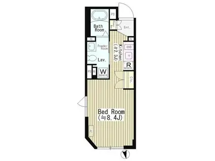 センテナリオ市谷二十騎町(1K/1階)の間取り写真