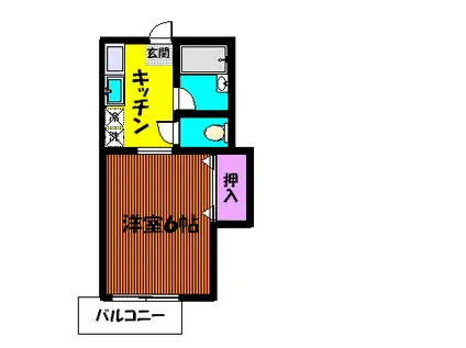 ヴァンベール雪谷(1K/1階)の間取り写真