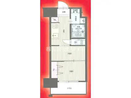 ORIENT 122ETERNITY NISSEKI STREET(2K/13階)の間取り写真