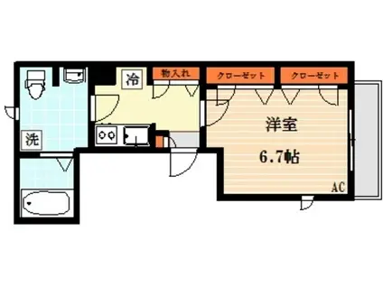 ベルフィオーレ品川(1K/3階)の間取り写真