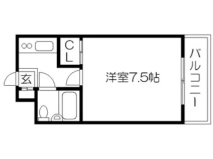 ラ・ヴァリエ(1K/2階)の間取り写真