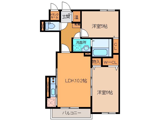 グランドコモンズII(2LDK/4階)の間取り写真