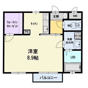 ハイツパティオ(1K/1階)の間取り写真