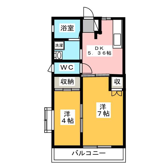 RIPPLE(2DK/1階)の間取り写真