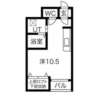 キャッスルワン(1K/1階)の間取り写真
