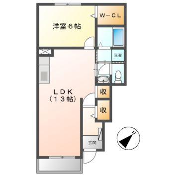 ヴィラ ウィステリア(1LDK/1階)の間取り写真