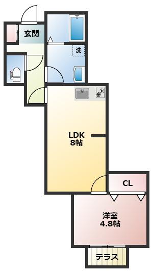 グランドーネ日吉(1LDK/1階)の間取り写真