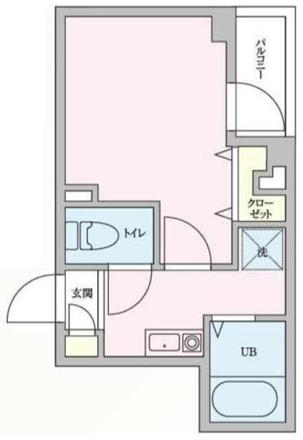 クレセントムーン(1K/2階)の間取り写真