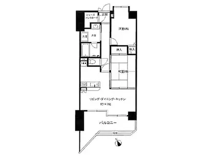 フォーシーズンズガーデン熱海八方苑(2LDK/4階)の間取り写真