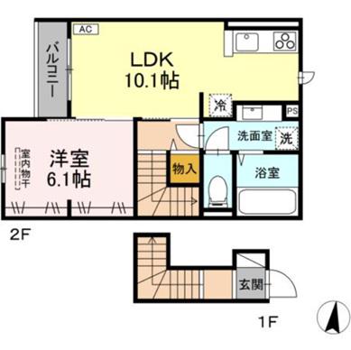PRIMAVERA吉成台(1LDK/2階)の間取り写真
