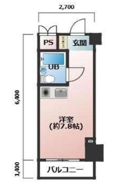 ポートハイム宮元町第一(ワンルーム/2階)の間取り写真