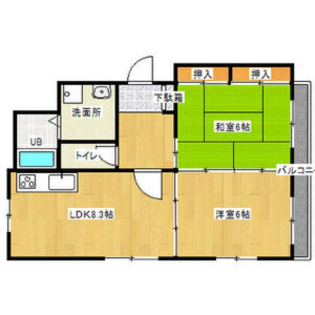 THE CITY三国本町(2LDK/4階)の間取り写真