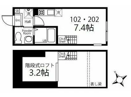ハーミットクラブハウス南太田III(ワンルーム/1階)の間取り写真