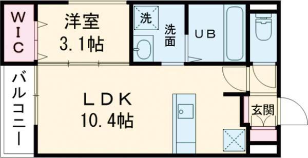 天理アパート(1LDK/2階)の間取り写真