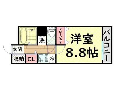 メゾネット・ドゥ・EMI(1K/5階)の間取り写真