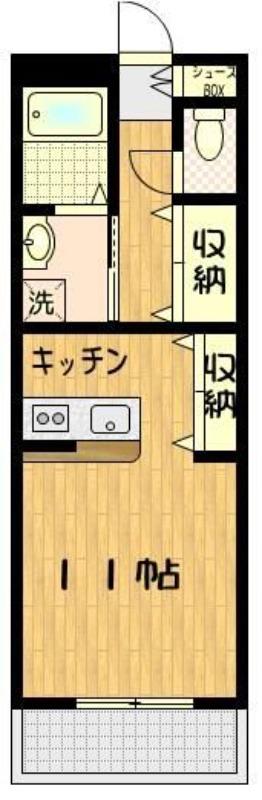AL SOLE(1K/1階)の間取り写真