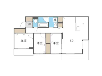 S-RESIDENCE東札幌BLING(3LDK/4階)の間取り写真