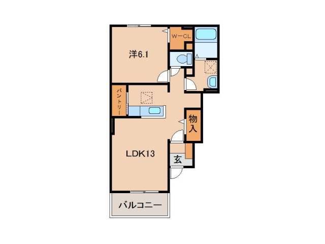 ＪＲ紀勢本線 藤並駅 徒歩12分 2階建 築7年(1LDK/1階)の間取り写真