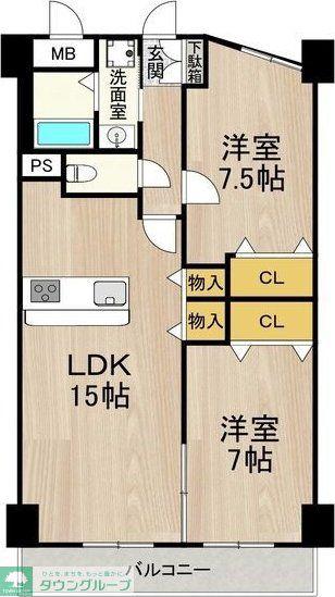 インプルーブ金山(2LDK/9階)の間取り写真