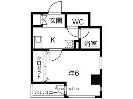 ラ・エテルノ大島ウーノ(1K/2階)の間取り写真
