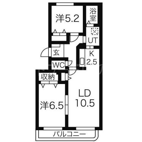 大光16番館(2LDK/2階)の間取り写真