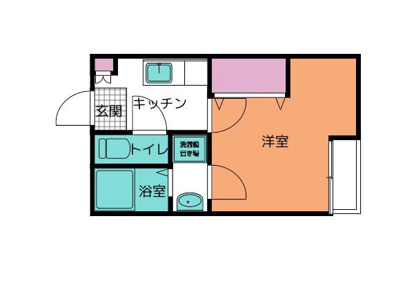 クレフラスト泉中央(1K/2階)の間取り写真