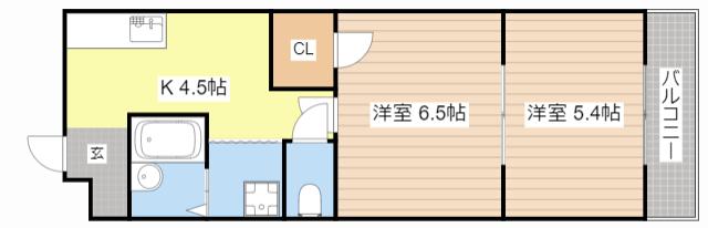 セイコーズマンション末広(2K/2階)の間取り写真