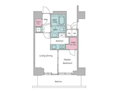 レジディアタワー目黒不動前(1LDK/11階)の間取り写真