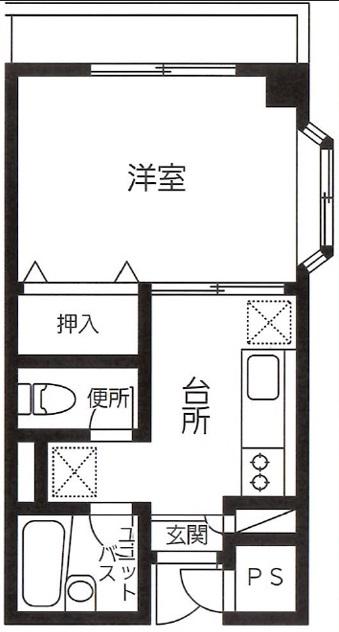 ミキハイツ(1K/1階)の間取り写真